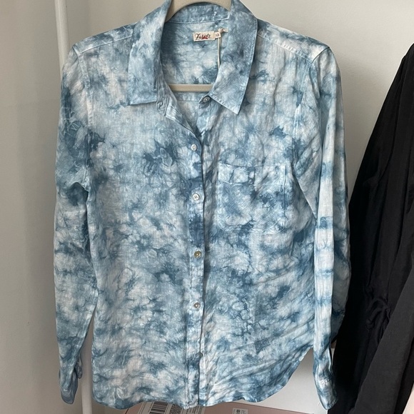 Tuckernuck Faherty NWOT Ocean Dye Malibu Linen Button Up Shirt Small - Picture 7 of 12